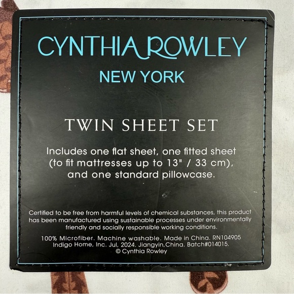Cynthia Rowley New York‎ Twin Sheet Set with Cowboy Cowgirl Western Boots New - Picture 3 of 5